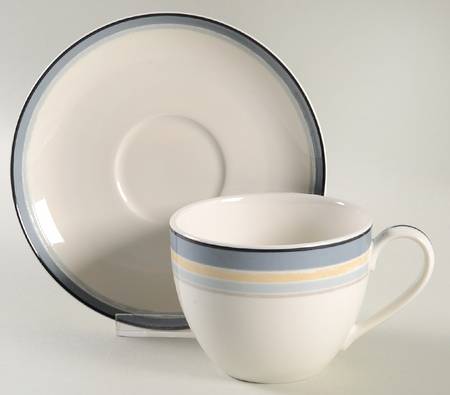 Java Graphite Swirl Flat Cup & Saucer Set