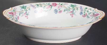 N167 (MUSTARD TRIM) 10" Oval Vegetable Bowl