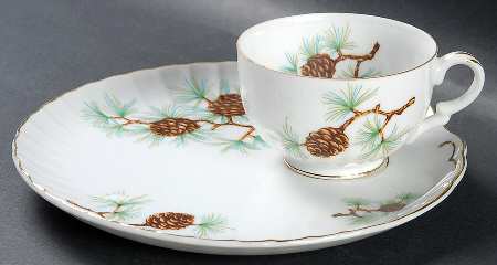 Pine Cone Snack Plate & Cup Set