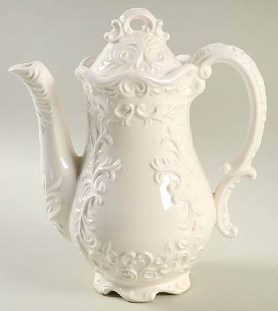 White Provincial Coffee Pot & Lid