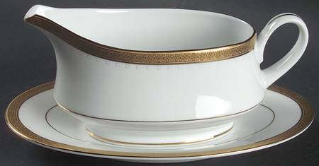 Metropolitan Gold Gravy Boat & Underplate