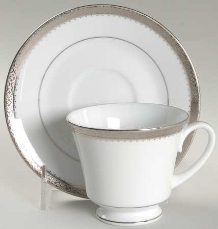 Essex Platinum Footed Cup & Saucer Set