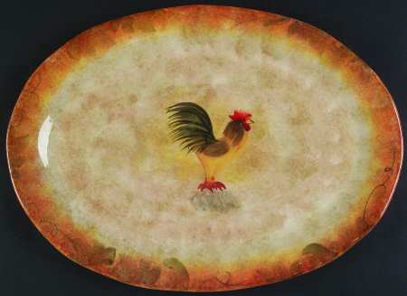Tuscan Rooster 16" Oval Serving Platter
