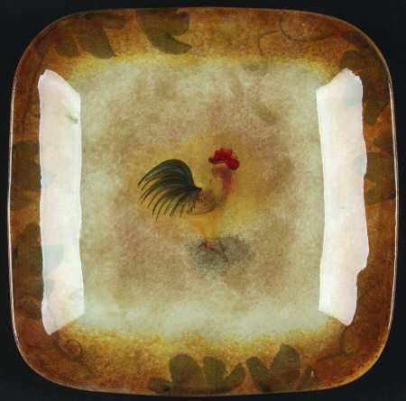 Tuscan Rooster Square Salad Plate