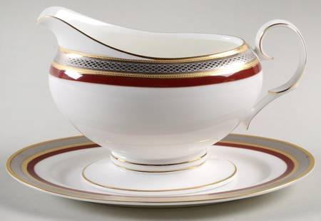 Ruby Coronet Gravy Boat & Underplate (Relish/Butter)