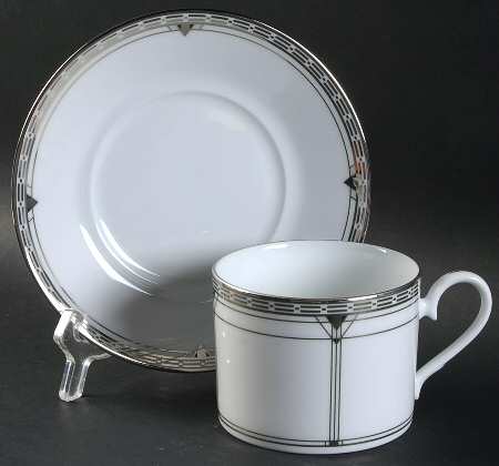 Palmer Platinum Flat Cup & Saucer Set