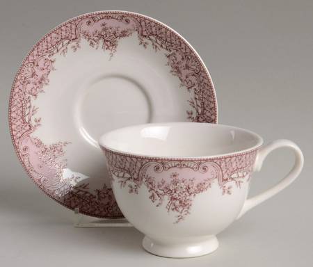 Garden Trellis Footed Cup & Saucer Set