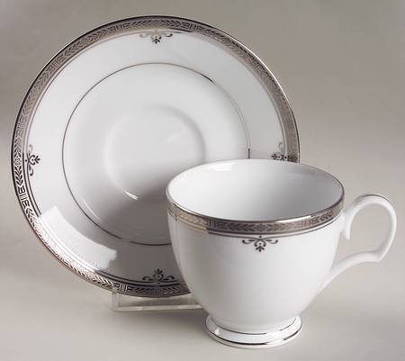 Buckingham Platinum Footed Cup & Saucer Set