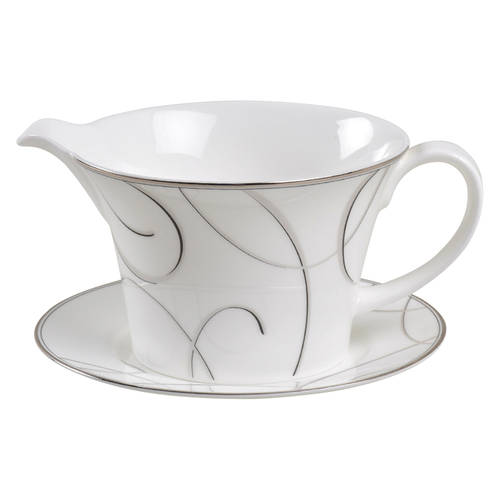 Elegant Swirl Gravy Boat & Underplate