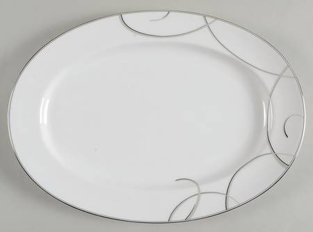Elegant Swirl 14" Oval Serving Platter by Nikko