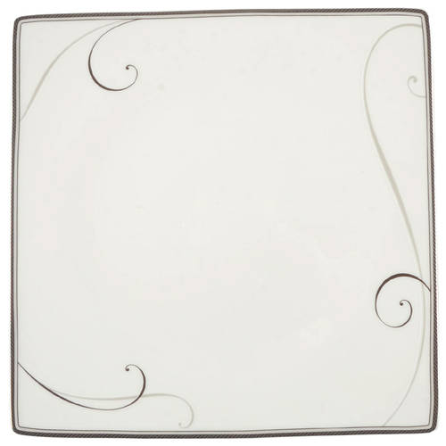 Platinum Wave Square Dinner Plate
