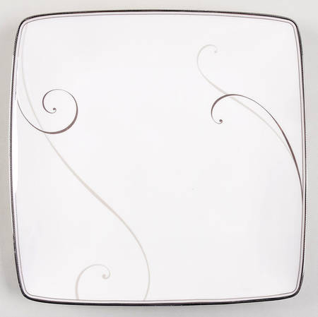 Platinum Wave Square Dinner Plate