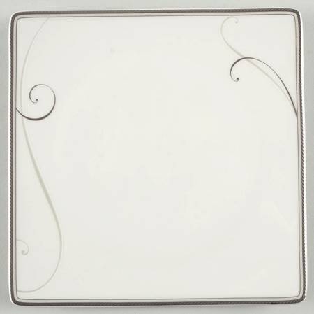 Platinum Wave Square Salad Plate