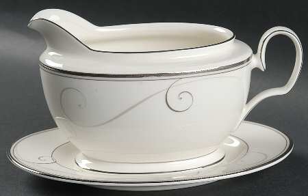 Platinum Wave Gravy Boat & Underplate