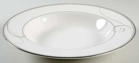 Platinum Wave Large Rim Soup Bowl