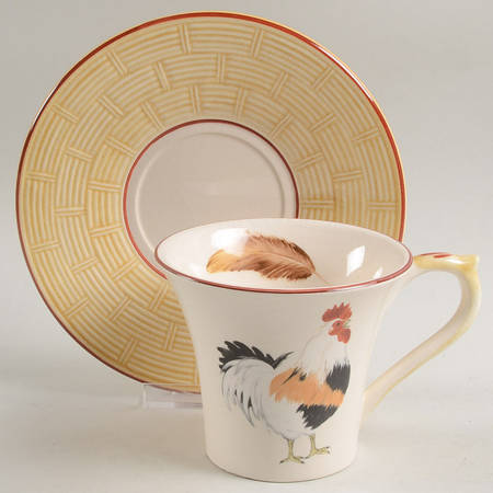 Cour Normandie Golden Straw Flat Cup & Saucer Set