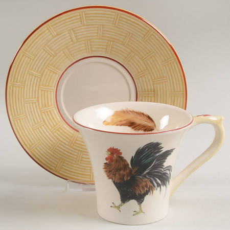 Cour Normandie Golden Straw Flat Cup & Saucer Set