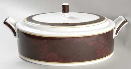 Mahogany Rose Oval Covered Vegetable