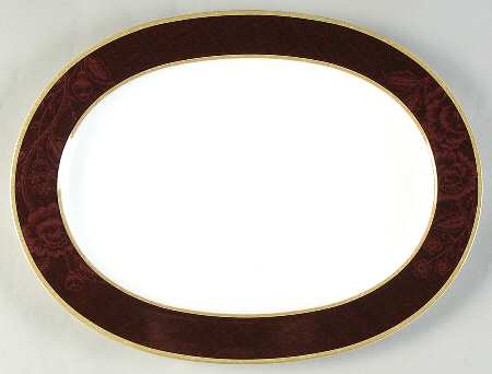 Mahogany Rose 14" Oval Serving Platter