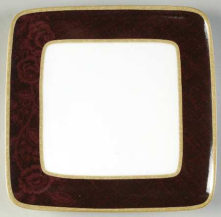 Mahogany Rose Square Salad Plate