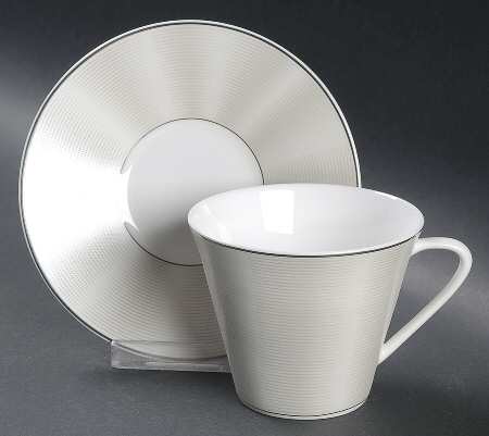 Silk Platinum Flat Cup & Saucer Set
