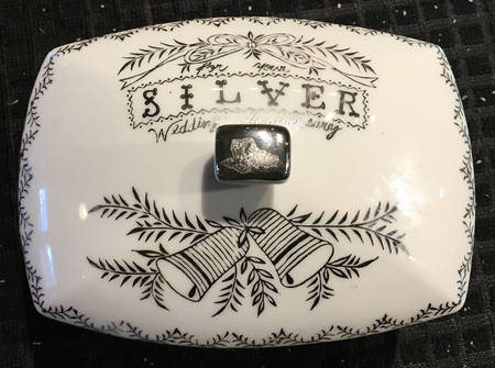 Silver Anniversary 6" Footed Candy Box & Lid