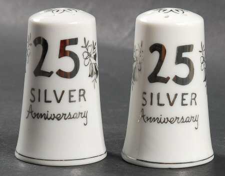 Silver Anniversary Salt & Pepper Set