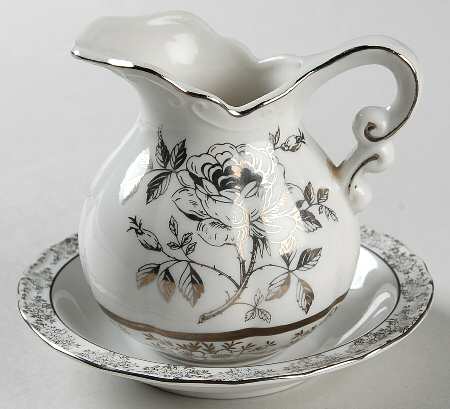 Silver Anniversary Miniature Pitcher and Bowl Set