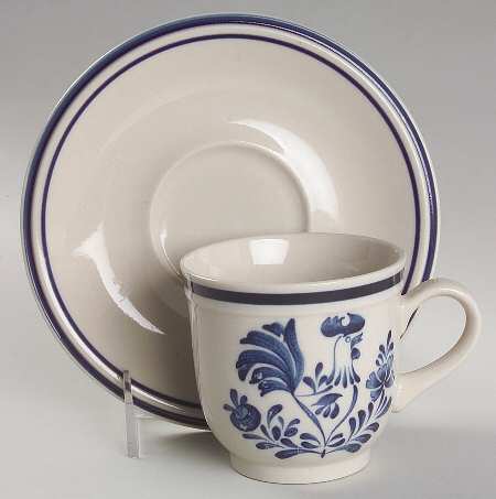 Farmington (Rooster) Footed Cup & Saucer Set