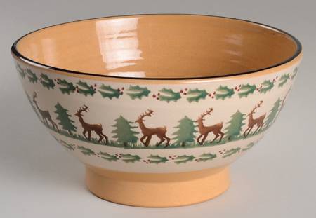 Holiday Reindeer 8" Salad Serving Bowl