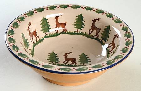 Holiday Reindeer Rim Soup Bowl
