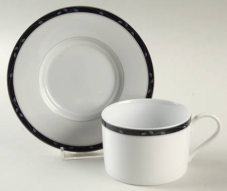 Perennial Blue Flat Cup & Saucer Set
