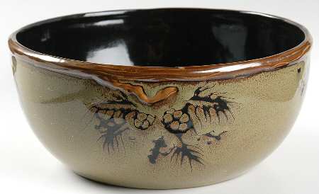 Northwoods Green 9" Round Serving Bowl