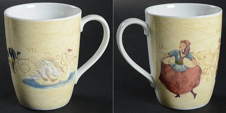 12 Days of Christmas (Gold Scrolls, No Trim) Mug