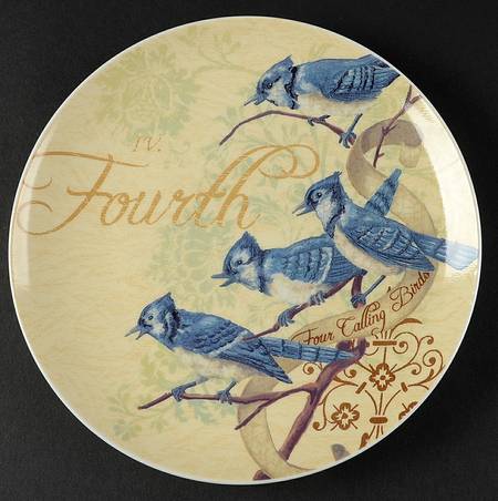 12 Days of Christmas (Gold Scrolls, No Trim) Salad Plate