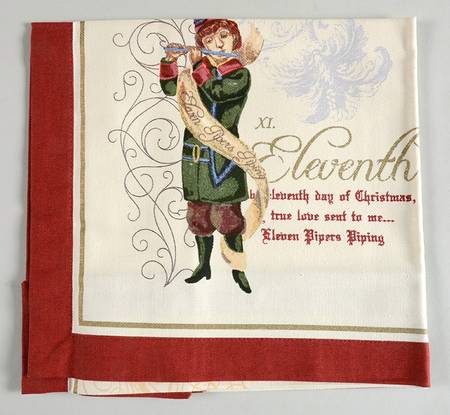 12 Days of Christmas (Gold Scrolls, No Trim) Cloth Napkin