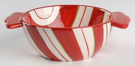Holiday Peppermint Large Candy Dish