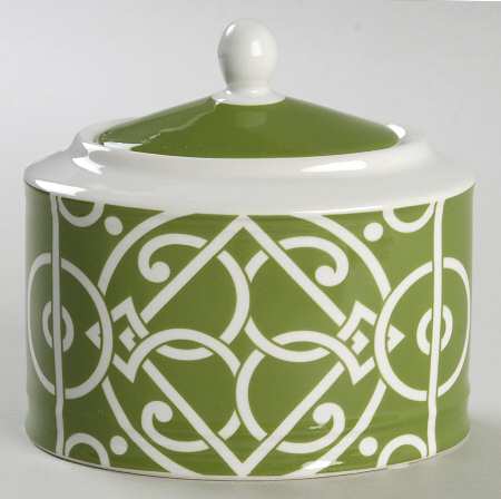 Pathways Green Sugar Bowl & Lid