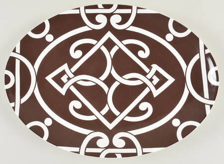 Pathways Chocolate 14" Oval Serving Platter by Noble Excellence