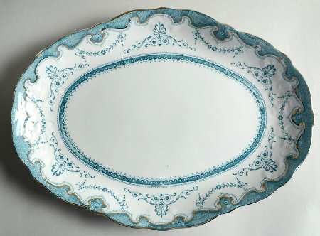Portsmouth Blue Green 14" Oval Serving Platter