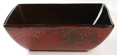 Pine Retreat Red 10" Square Serving Bowl