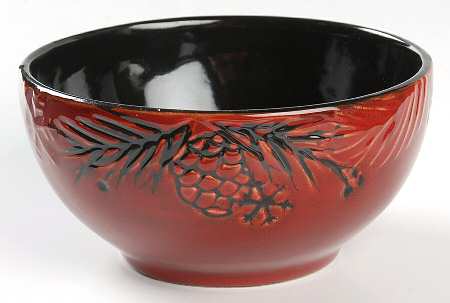 Pine Retreat Red Soup/Cereal Bowl