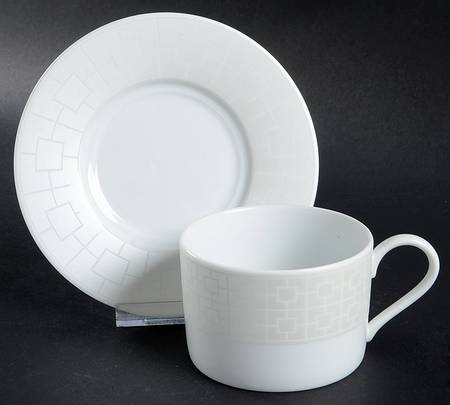 Fretwork Flat Cup & Saucer Set