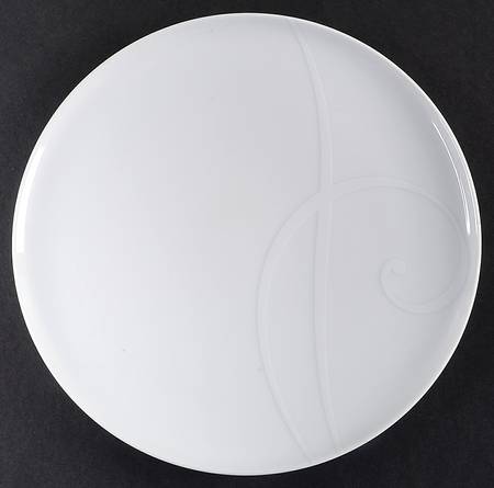 White Twirl Salad Plate