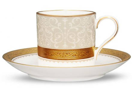 Odessa Gold Footed Demitasse Cup & Saucer Set