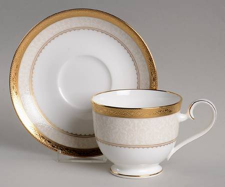 Odessa Gold Footed Cup & Saucer Set
