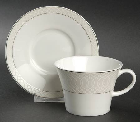 Lancet Pearl Flat Cup & Saucer Set