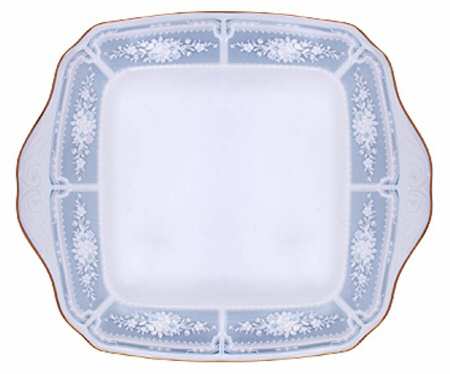 Lacewood Gold Blue Party/Serving/Chip & Dip Plate