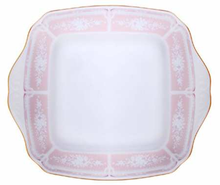 Lacewood Gold Pink Party/Serving/Chip & Dip Plate
