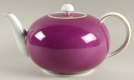 Lotus Purple (Gold Trim) Teapot & Lid